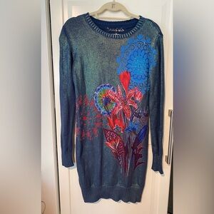 DESIGUAL LongSleeve Ribbed Dress Embellished sz Xs (fits like a small)